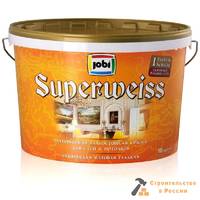 Краска ВД JOBI SuperWaiss L3, супербел, 10л