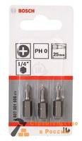 Набор бит BOSCH PH0, ХН, 25мм, 3шт