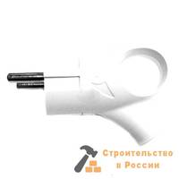 Вилка Универсал А112 угловая с ушком с/з белая 16А 250В